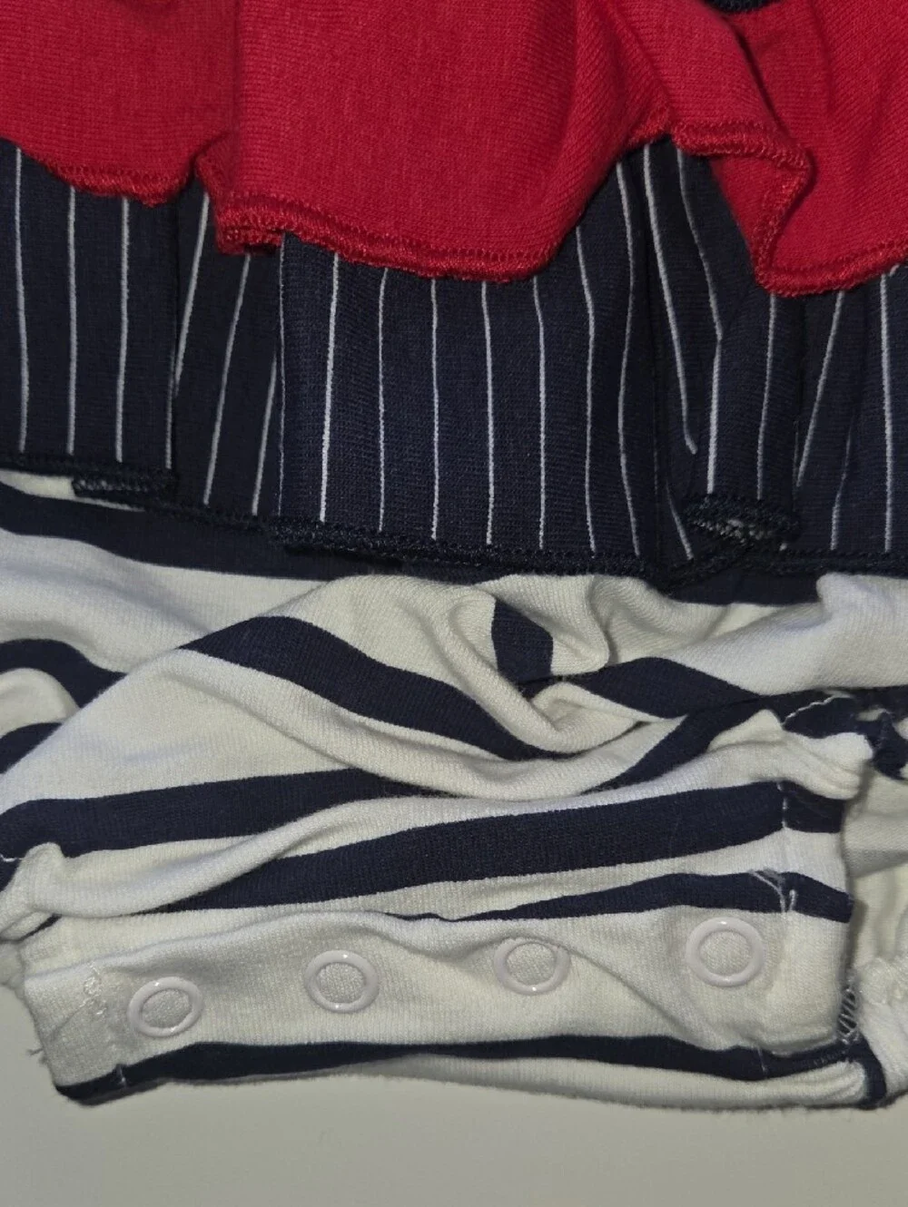 Ricrac & Ruffles Nautical Stripe Lobster Romper - Navy, White, Red NWT